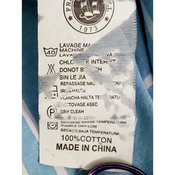 Fredd Marshall Shirt Mens Long Sleeve Button Down Blue & White Striped Shirt XL - Picture 11 of 16